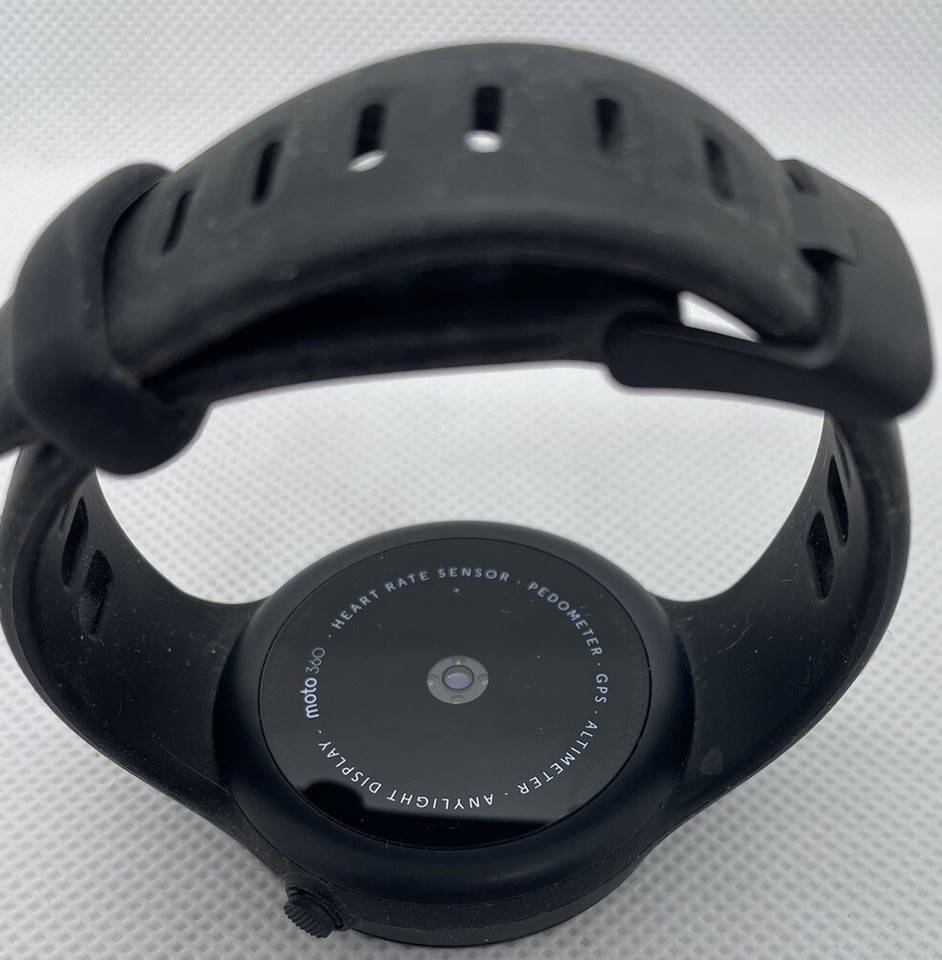 Motorola Moto 360 2nd Gen Smart Watch Heart Rate Pedometer Black eBay