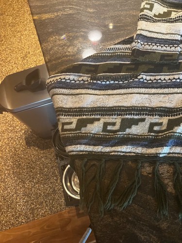 J JILL BOHO WICKEL PONCHO KIMONOÄRMEL GR M braun beige schwarz grau Loden grün - Bild 13 von 24