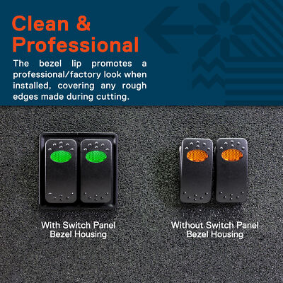 True Mods 2-Slot Rocker Switch Panel Housing Kit [Industry Standard Fit] [Heavy Duty] [Expandable Design] [Professional Look] Automotive Mount Rocker Switch Holder In | Whizz Toggle - Foto 6