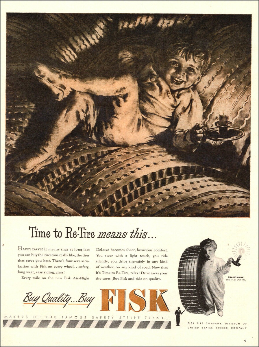 画材 1946 vintage AD for FISK Auto Tires 1946 Vintage ad FISK Tires retro wheel Art Car Auto Vehicle