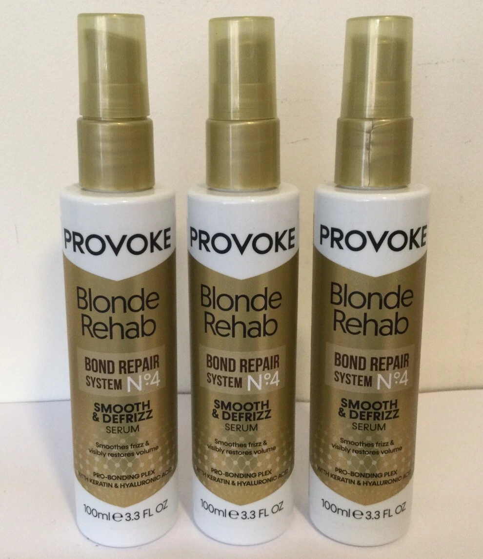 PROVOKE Blonde Rehab No.4 Smooth and DeFrizz Bond Repair Hair Serum 3 x 100 ml