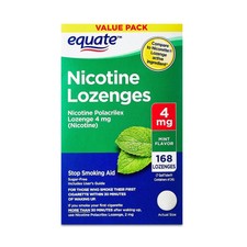 Equate Nicotine Polacrilex Lozenges, 4 mg, Mint Flavor, 168 Count New