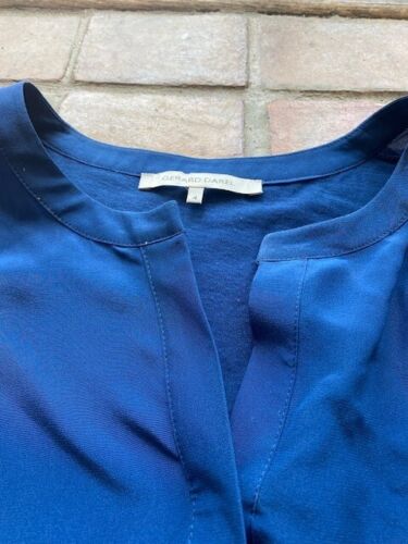 Stunning colour Silk And Jersey Gerard Darel petrol blue top - M VGC - Picture 2 of 16