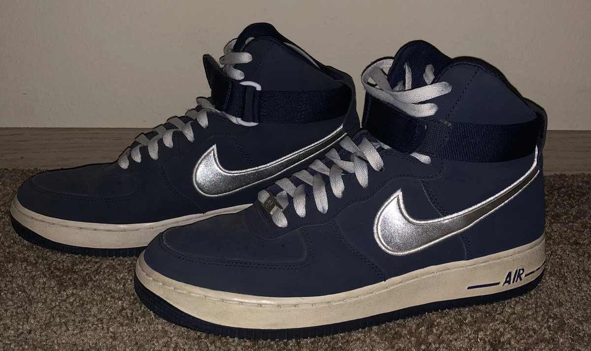Navy blue high top air best sale force ones