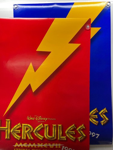 Hercules Strikes This Summer Pair Movie D/S Posters 27 x 40 Red & Blue