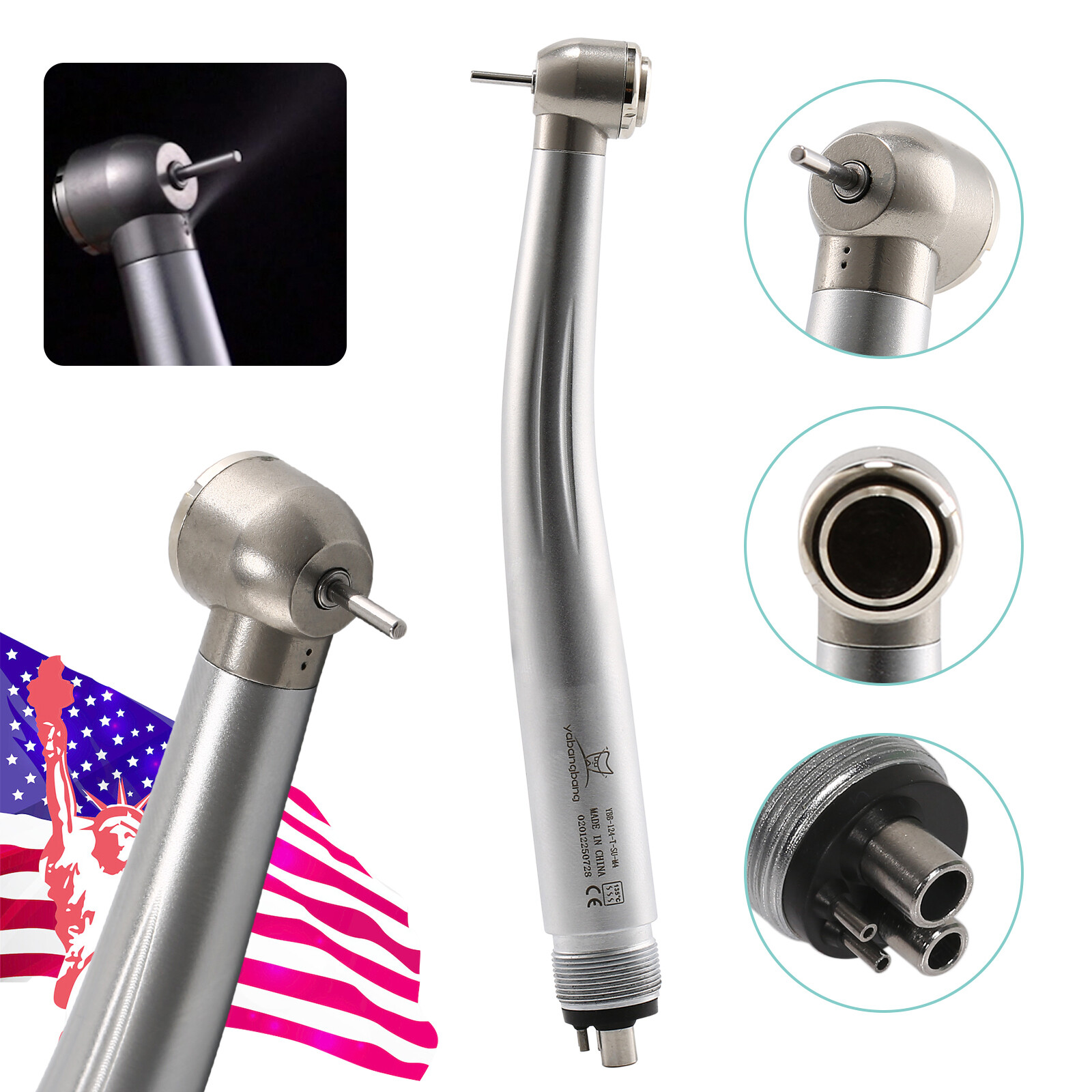 4-Hole Dental (LED E-generator) High Speed Handpiece Air Turbine Fit KaV NSK TAL