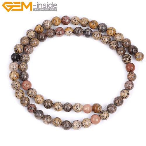 Cuentas de jaspe de piedras preciosas naturales piedras redondas cuentas para hacer joyas 15"" 6 mm 8 mm Reino Unido - Imagen 106 de 158