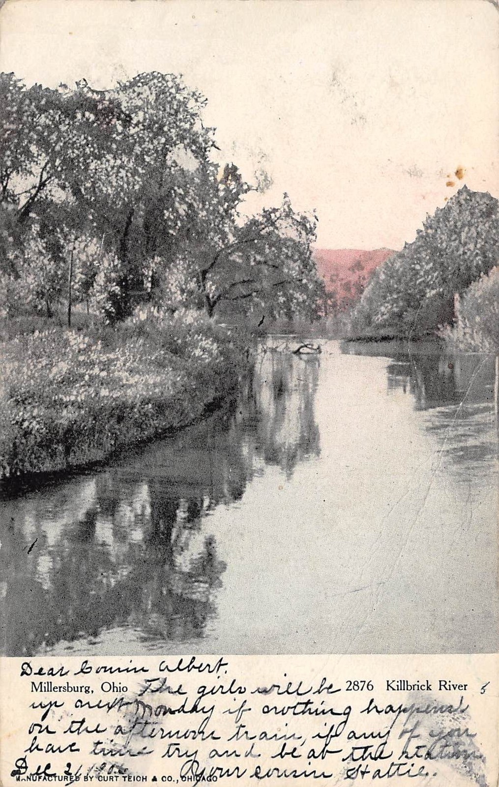 E15/ Millersburg Ohio Postcard 1906 Holmes County Banks of Killbuck