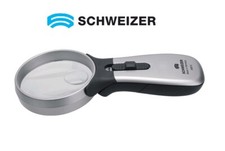 SCHWEIZER Handleuchtlupe LED 10-Fache Verdrößerung / Senioren Lupe Lesehilfe