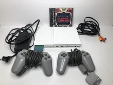 PS2 Slim Ceramic White Console System Bundle Lot SCPH-79001 2 Controllers TESTED