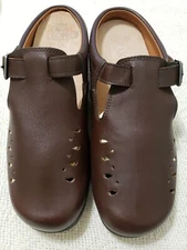 Ana Tech Womens Clogs Brown Leather Slip On Mule.Size EU 42 US 9-9.5 Made in USA