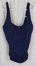 Anne Cole Women's Standard Square Neck Tankini Top Navy Size Medium