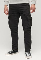 Superdry Cargo Trousers Pants Bottoms Regular Fit Pockets Zip Fastened Black