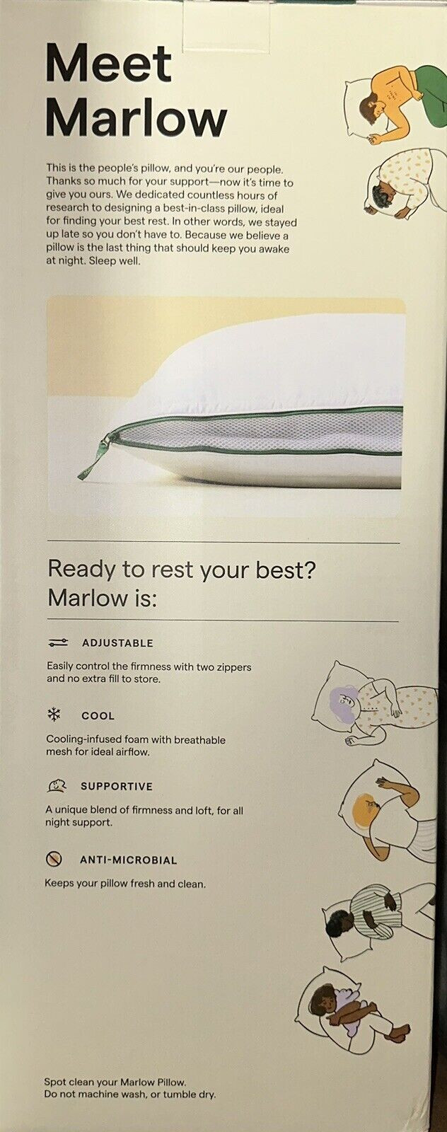 2 King Marlow Bed Pillow Memory Foam Cooling Infused Gel Adjustable Firmness