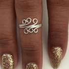 Gift for Women's Fancy Solid Metal Adjustable Double Swirl Toe Ring 925 Silver