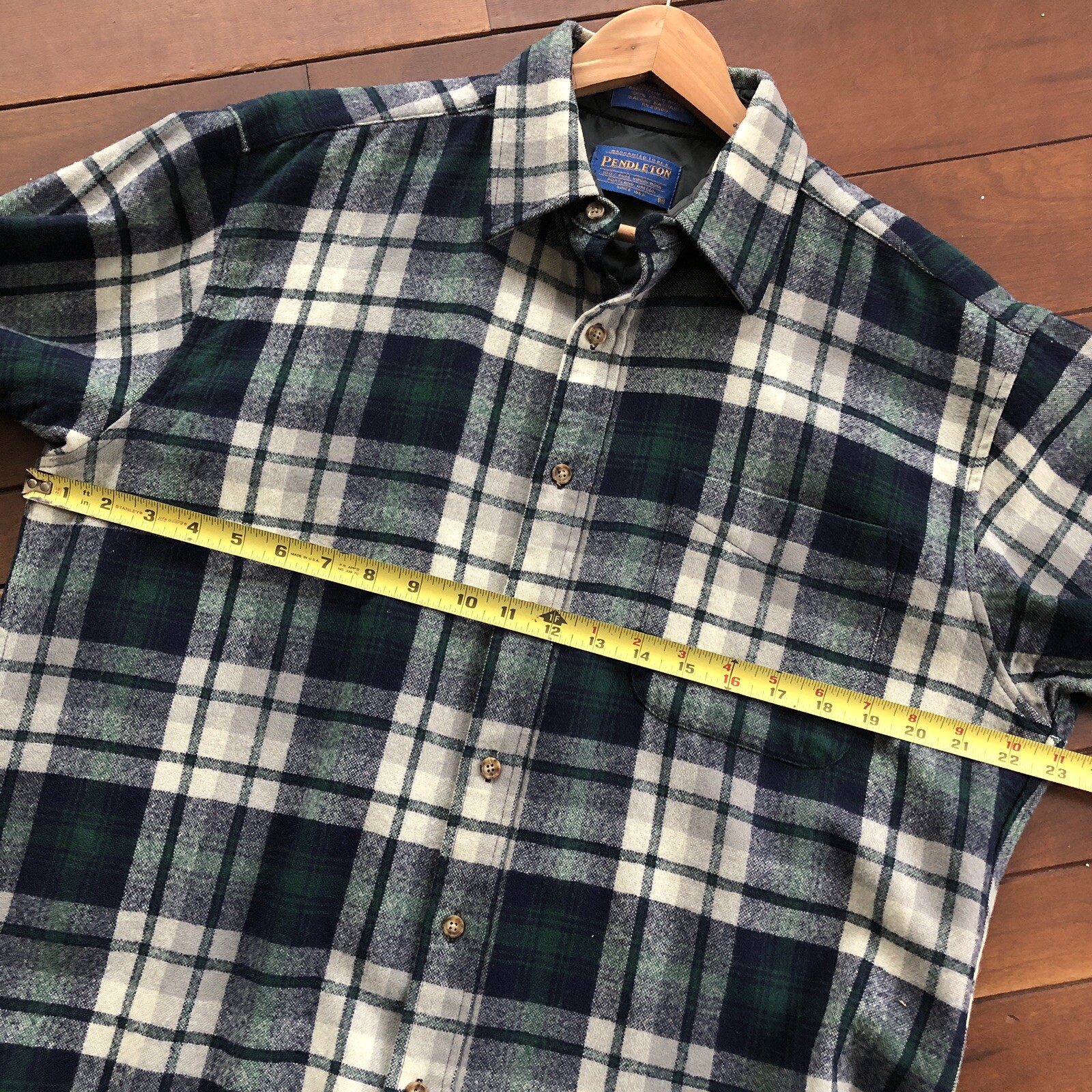 Pendleton Mens Button Down Shirt Virgin Wool Plai… - image 9