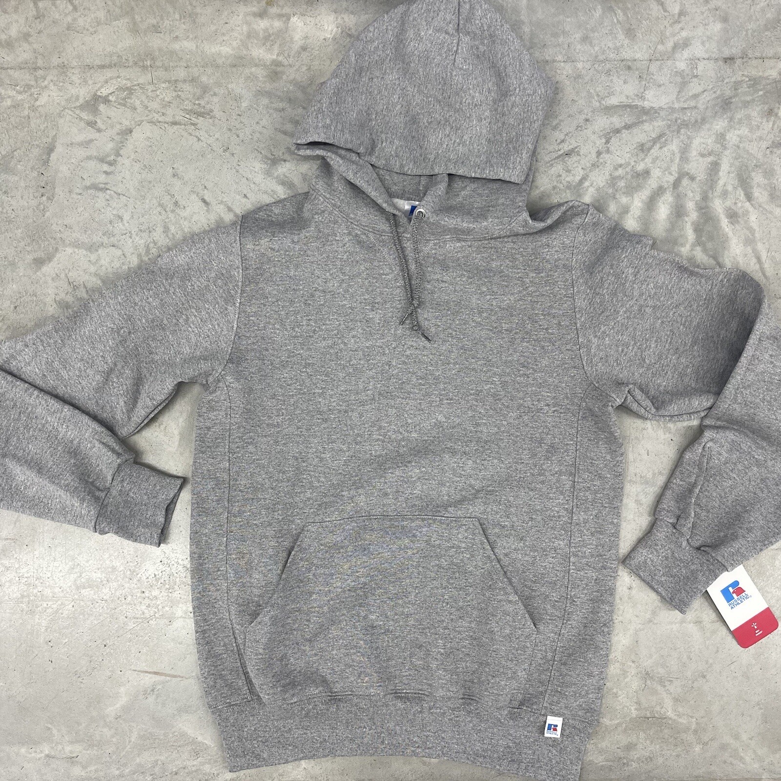 Vintage Y2K Sweatshirt S- Russell Athletic Gray Blank Hoodie NWT