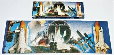 NASA KENNEDY SPACE CENTER 500 PIECE PANORAMIC JIGSAW PUZZLE 36" COMPLETE VINTAGE - Image 1 of 4