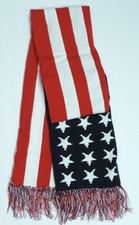 US Flag Knit Scarf: Red-White-Blue Stars  Stripes 
