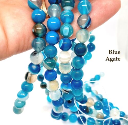 Semi Precious Gemstone Beads Jewellery Making - 6mm Round - 65 per strand - Picture 28 of 176