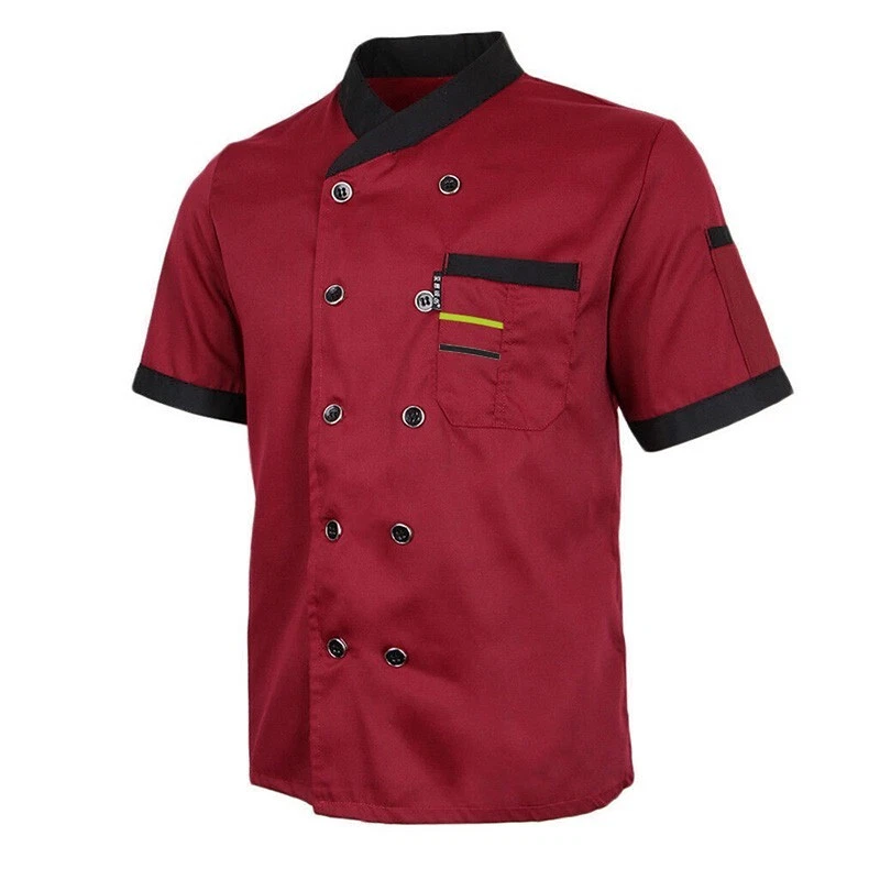 Kitchen Chef T-shirt Coat Unisex Men Women Tops Short Sleeve Catering Uniform - Image 2 of 4