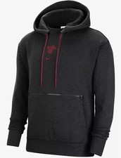 Nike NBA Miami Heat Courtside Fleece Loose Fit Black Hoodie Men Sz L DR9309-032