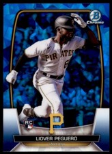 2023 Bowman Chrome Sapphire #72 Liover Peguero RC Pittsburgh Pirates