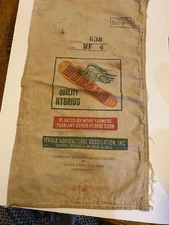 VTG FABRIC SEED FEED SACK BAG DEKALB QUALITY HYBRIDS WINGED CORN