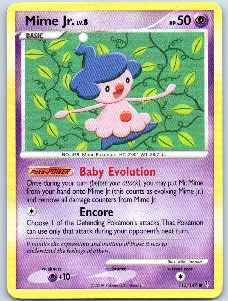 Mime Jr. 2009 115/147 Common Pokemon Card Regular