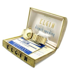 Vintage Elgin Direct Reading Jump Hour Golf Ball 6.75in 30mm Wristwatch#WB4731-1