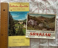 2 Prospekte ca. 1963 S&Uuml;DTIROL Ridnaun Ratschins Jaufental Albergo SONKLAR