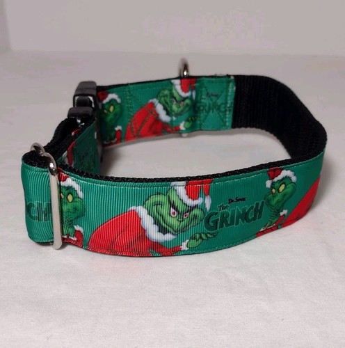 Collar de perro Navidad Grinch resistente 1,5" de ancho nuevo sin etiquetas 12-17" - Imagen 3 de 6