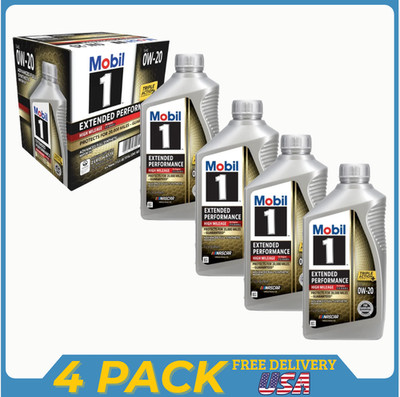 4 Pack Mobil 1 High Mileage 0W-20 Full Synthetic Oil 1QT Free Ship