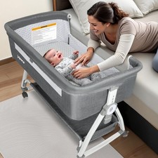 Baby Bassinet Bedside Bassinet Sleeper for Baby, 3 in 1 Bassinet Bedside Slee...