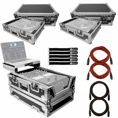 ProX Rane Seventy Two 72 Mixer w Pair Rane Twelve 12 Flight Cases Silver Pack...