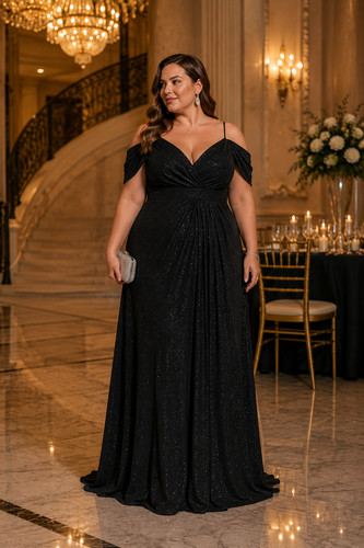 Black Glitter Maxi Dress Size 16 Formal Evening Glam Special Occasion Hoco Prom