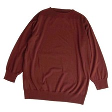 Hermes Sweater Knit Pullover Plain Wool Top Men's M Burgundy Used MOLO-0
