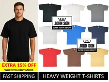 *[JOHN SON](Pack of 6)Mens Super Heavy Weight Big Size Tall T-shirts [LT~7XLT]
