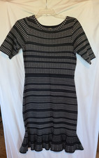 Taylor Sweater Knit Dress-size M, Black & White dots and stripes, Office wear