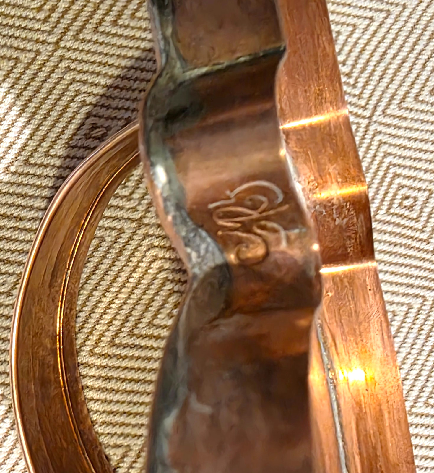 VINTAGE MICHAEL BONNE HANDMADE LARGE SNOWMAN COPPER COOKIE CUTTER SIGNED 8" EXC