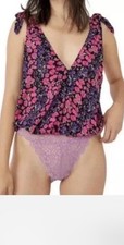 Intimately Free People Bare It All Floral Bodysuit in Party Combo Large
