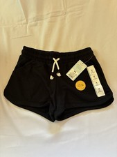 Cat  Jack Girls Black Sweat Shorts M 8 Cotton Blend Drawstring Elastic Waist