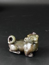 Antique Chinese Jade Sculpture of tiger Lucky Animal Statue 玉灵兽