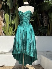Vtg 1980s Gunne Sax Green Prom Dress Princess Bow Sweetheart Dress M