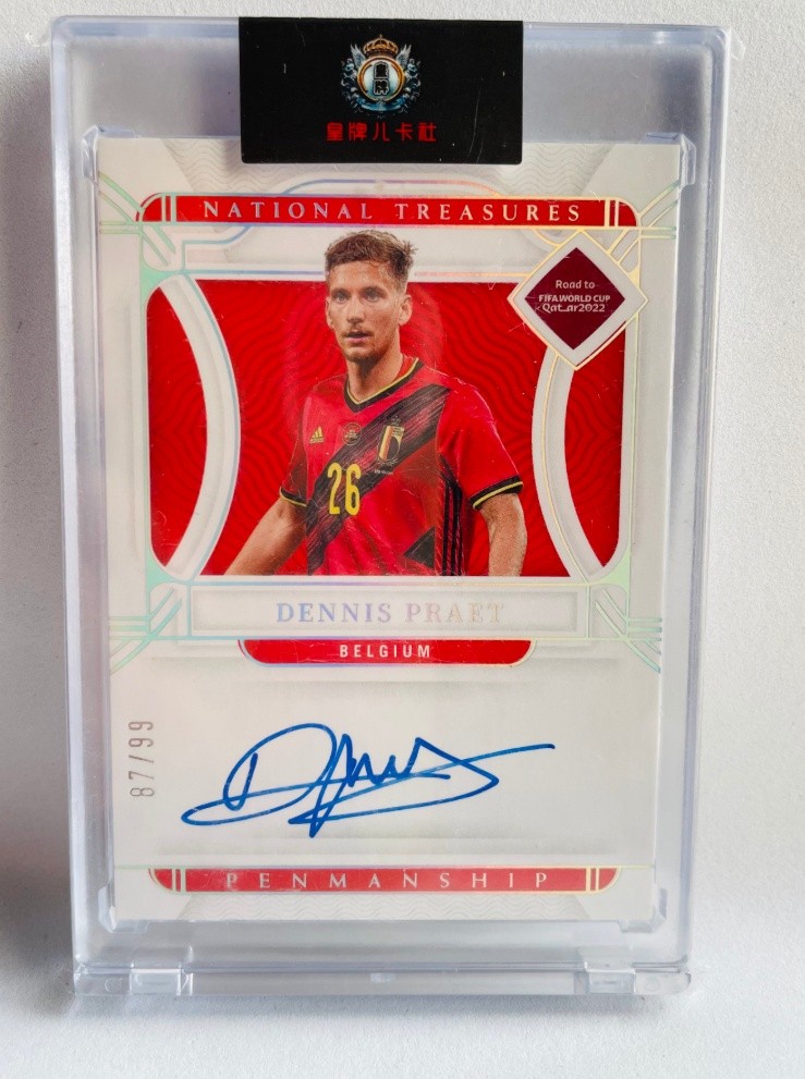Dennis Praet 2022 National Treasures World Cup Penmanship Signatures Auto 87/99