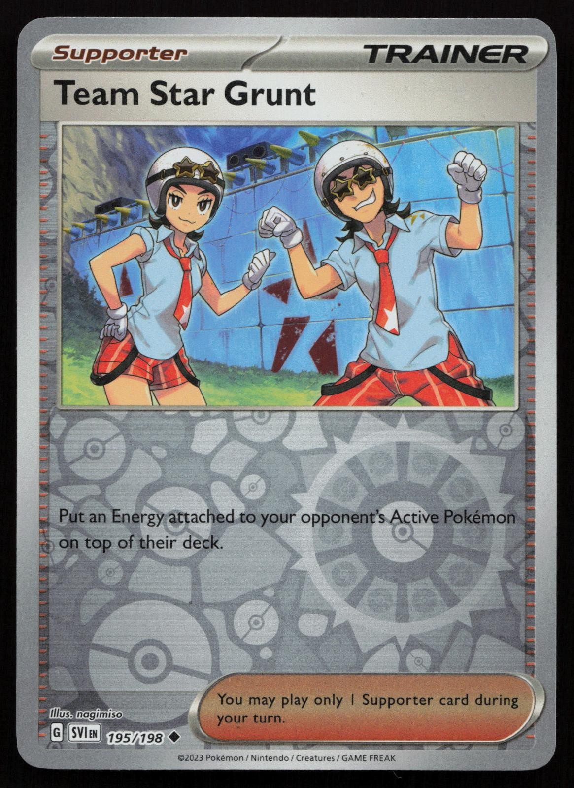 Team Star Grunt 195/198 Uncommon Scarlet & Violet Pokemon Reverse Holo Near Mint