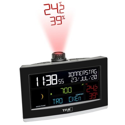 TFA Dostmann VIEW SHOW 35.8002.01 Quarz WLan Tischuhr digital Schwarz
