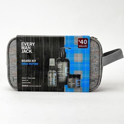 Every Man Jack Beard Kit SHEA BUTTER: Beard Oil, Beard Butter, Beard & Face Wash