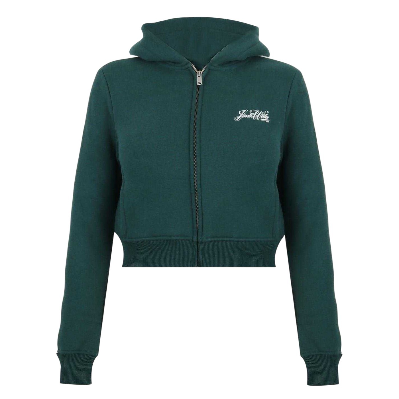 Jack Wills Womens/Ladies Script Cropped Full Zip Hoodie  GT24981