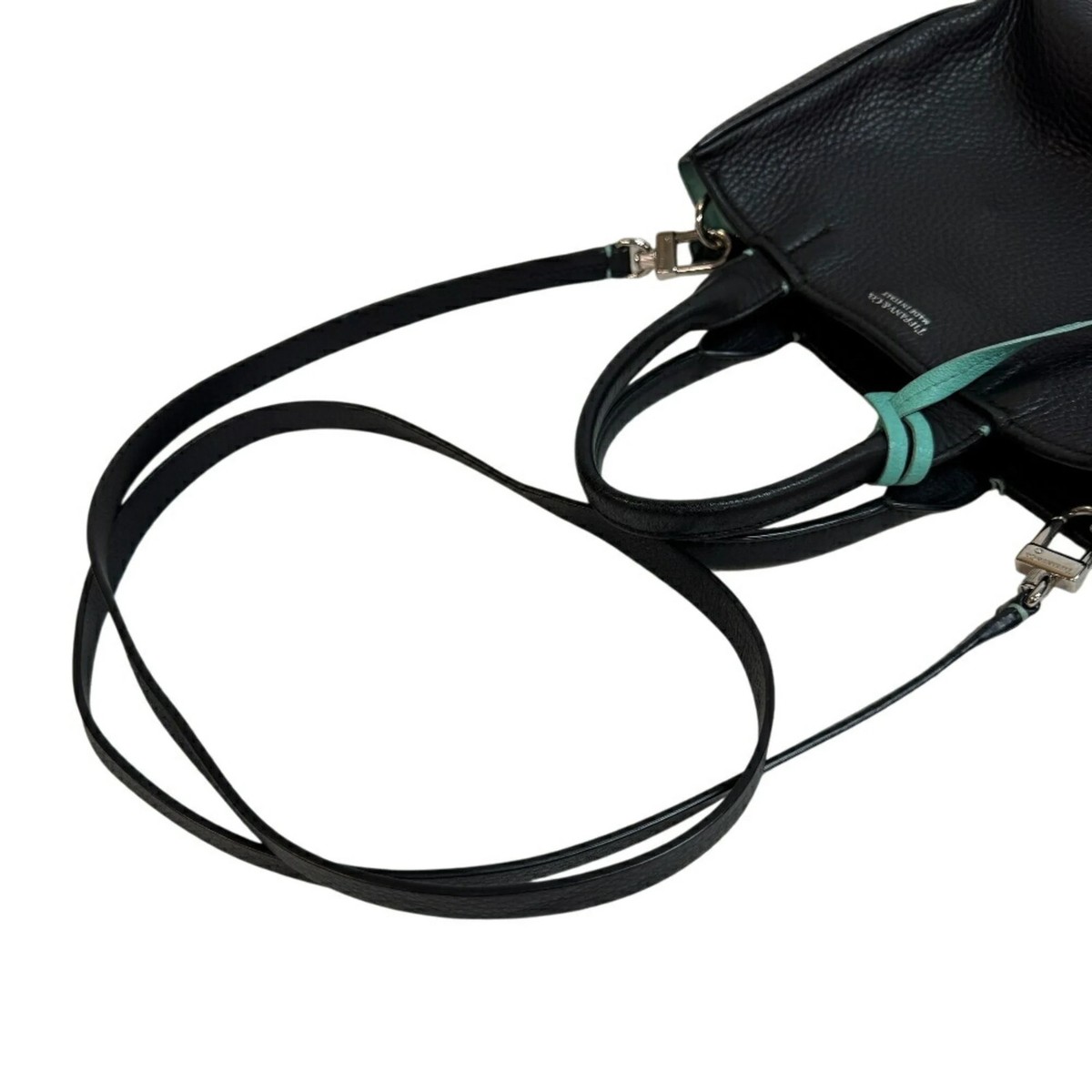 TIFFANY & Co. Tiffany Micro Tote Mini Handbag Shoulder Bag Black W